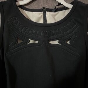 Tibi Black Peplum Top with Cutout Detail Sz 0